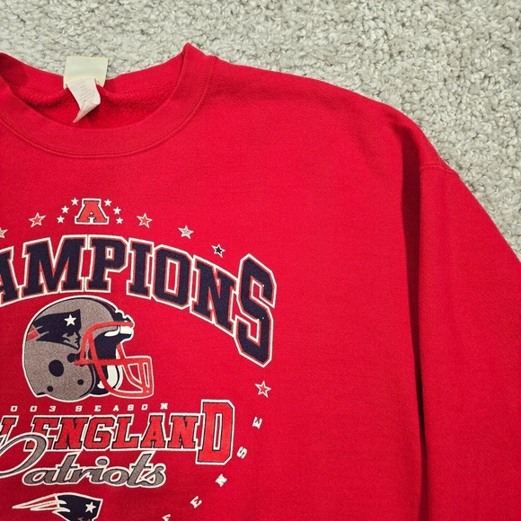 Vintage New England Patriots‎ Sweatshirt Mens 2XL Red Champions Heavyweight READ - Picture 3 of 11